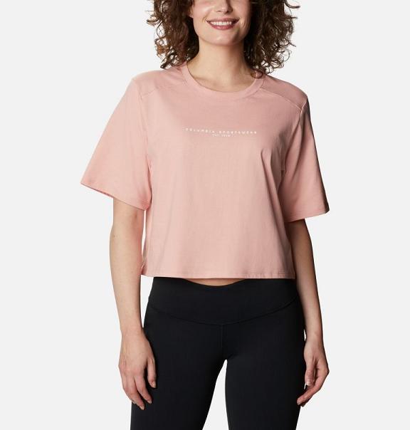 Columbia Sun Trek T-Shirt Pink For Women's NZ38457 New Zealand